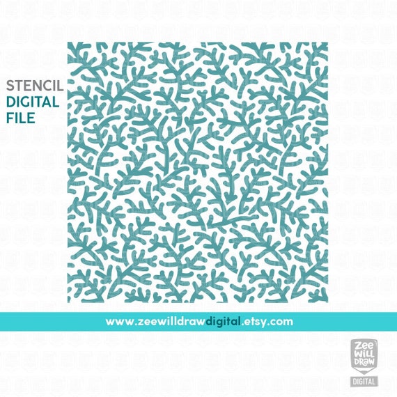 Coral Reef Stencil File DIGITAL DOWNLOAD - Etsy