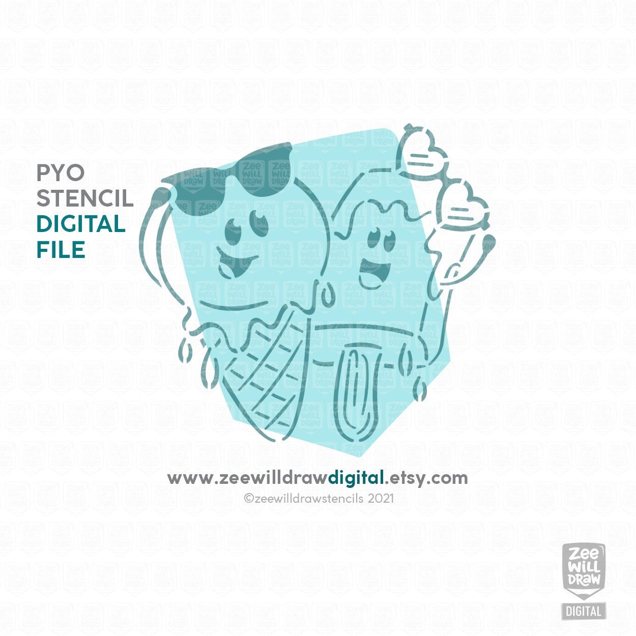 Yum Ice Cream! PYO Stencil - Westcoast Stencils
