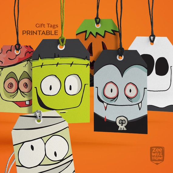 Halloween Favour Tags PRINTABLE, instant download