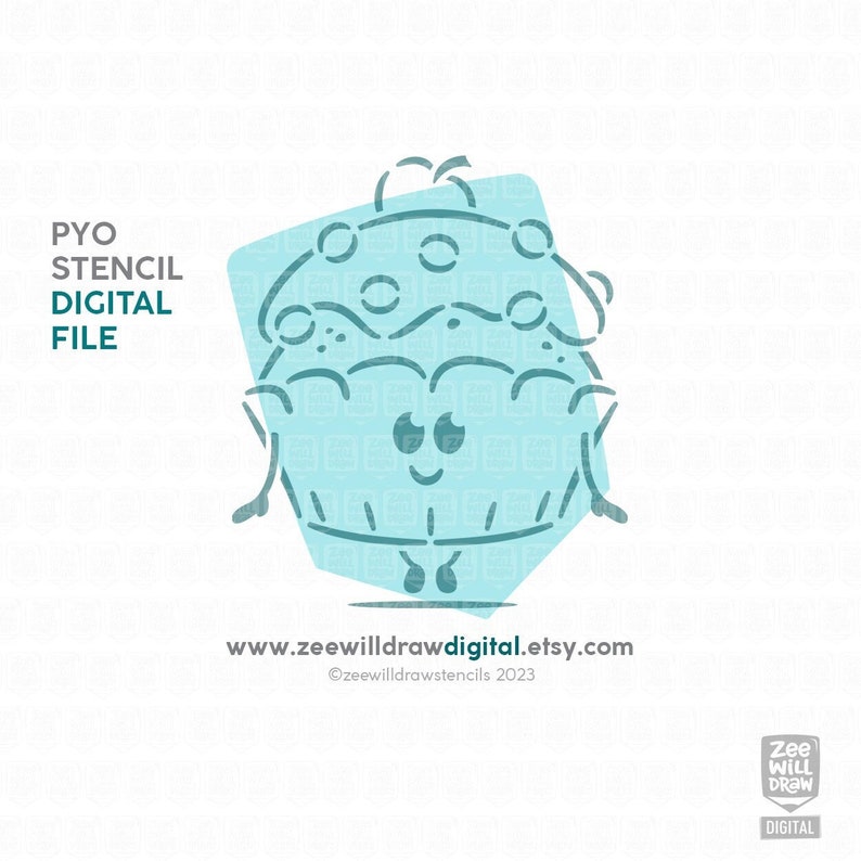 Cupcake PYO Stencil File - INSTANT DOWNLOAD - Etsy