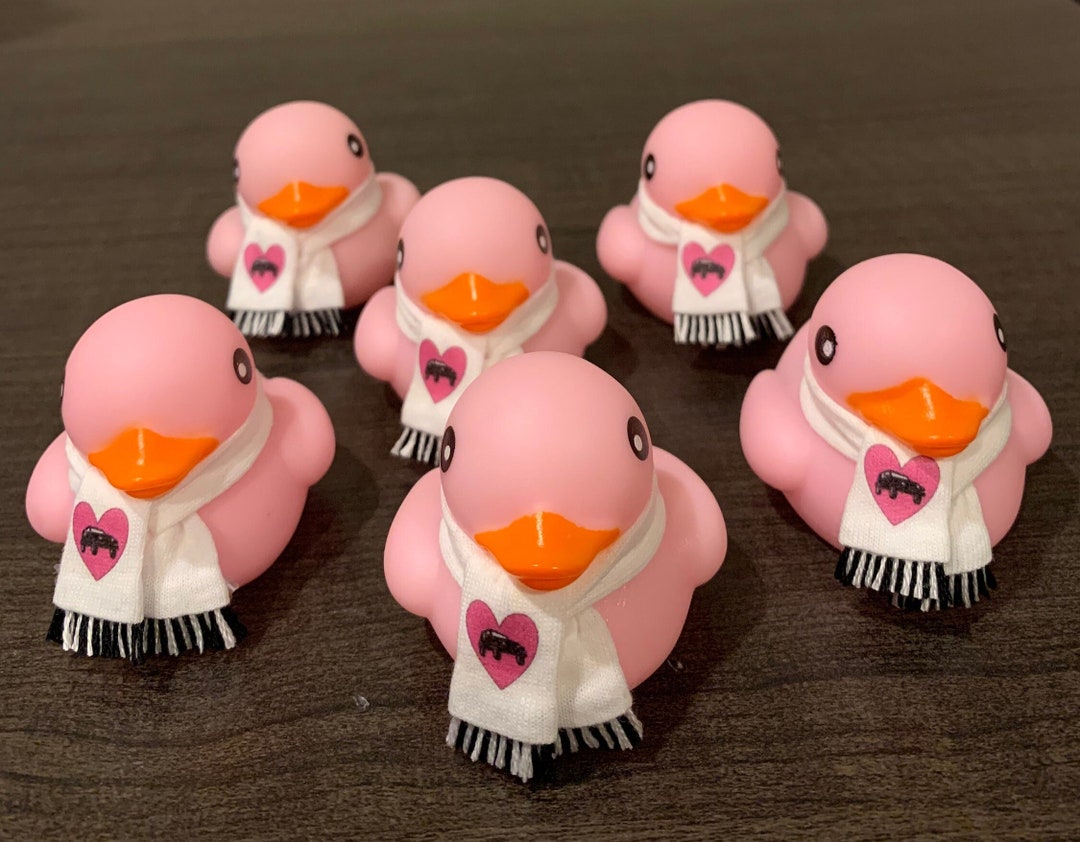 Duck Duck Pink Mini Rubber Ducks With Handmade Scarves 6 Etsy