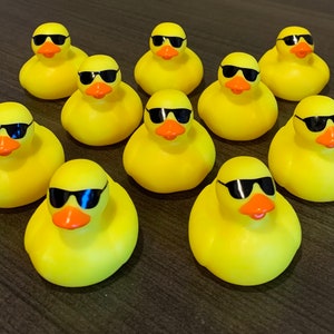 duck duck 10 rubber ducks with vinyl sunglasses, yellow 2” ducks, cruise ducks, rubber ducks for ducking