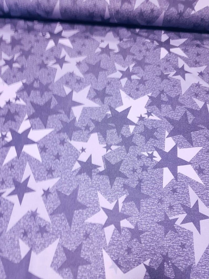 French terry Knit fabric Stars fabric Terry digital Jersey knit Digital print flowers Stars fan Unisex fabric By half meter