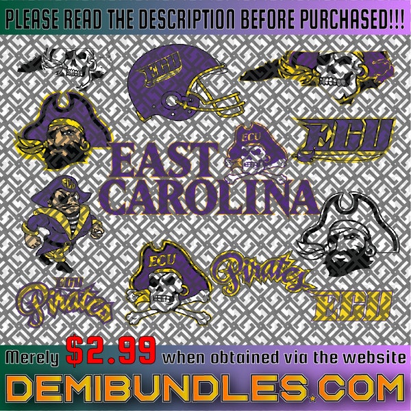 East-Carolina-University-Athletics E-C-U Team Bundle Svg, N-C-A-A Teams svg, N-C-A-A Svg, Png, Dxf, Eps, Instant Download