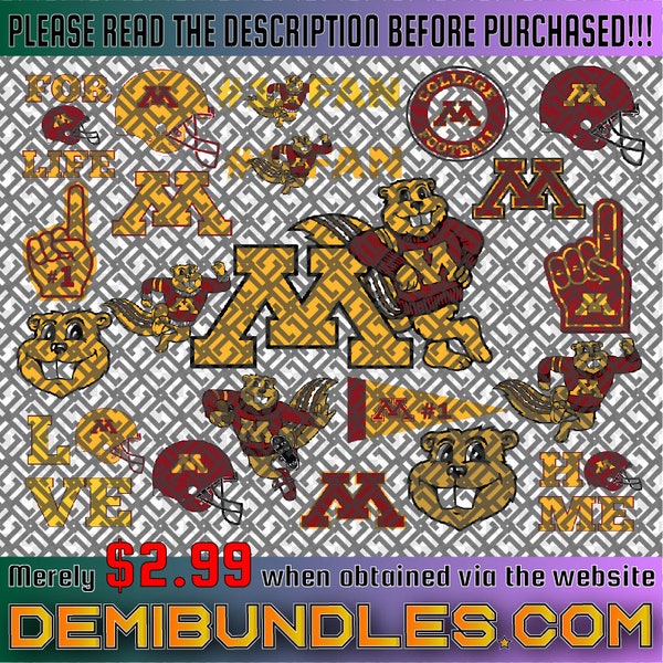 Minnesota-Golden-Gophers Team Bundle Svg, N-C-A-A Teams svg, N-C-A-A Svg, Png, Dxf, Eps, Instant Download