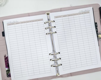 A5 Advertising Tracker Planner Inserts | printed planner inserts | Includes 10 double-sided pages | suits large Kikki K or Filofax