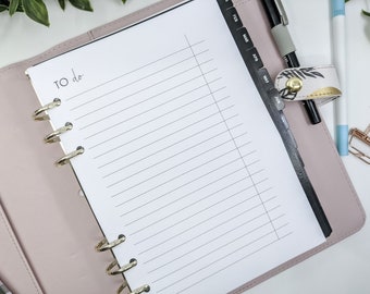 Inserti per planner A5 To Do List / Carta da 100 g/m², compatibile con Kikki K