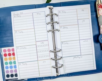 Personal size Week on Two Pages Colour Printed Planner Inserts| Wo2p | weekly planner refill, Printed Planner Inserts,  Kikki K Filofax etc