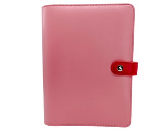 Funda para agenda tamaño A5 con diseño de dulces de fresa de Planner Peace: lujosa agenda de anillas de cuero vegano lista para rellenar con insertos de agenda