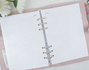 Printed A5 lined paper | note paper | punched A5 notepaper | for large Kikki K or Filofax refill | planner refill A5 planner
