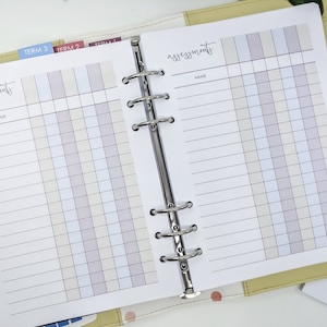 A5 Assessment Checklists planner inserts | teacher planner | printed planner inserts | A5 inserts large Kikki K Filofax planner refill