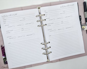 A5 Direct Sales - Event Tracking Planner Inserts | printed planner inserts | Includes 10 double-sided pages | suits large Kikki K or Filofax