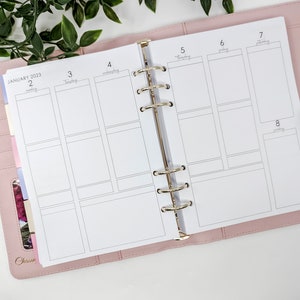 A5 Weekly Planner Refill, Week on Two Pages with Meal Plan | 2025 2026 planner printed inserts for A5 ring planners