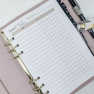 A5 DAILY TASKS printed planner inserts | routine tracker | habit tracking | planner refill for large Filofax Kikki, printed A5 inserts