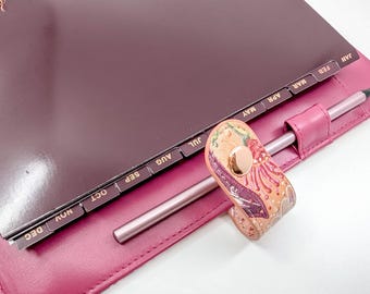 Separadores de planificador mensual A5 - 12 separadores de pestañas burdeos