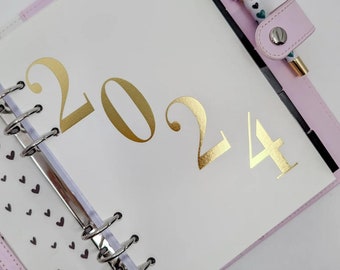 2024 Gold Foil Planner Dashboard, postcard stationery