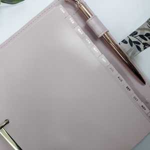 B6 monthly planner dividers - pale pink