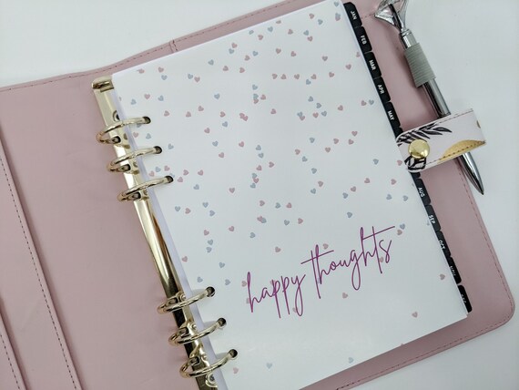 Happy Thoughts Planner Dashboard, A5, B6 or Personal Size