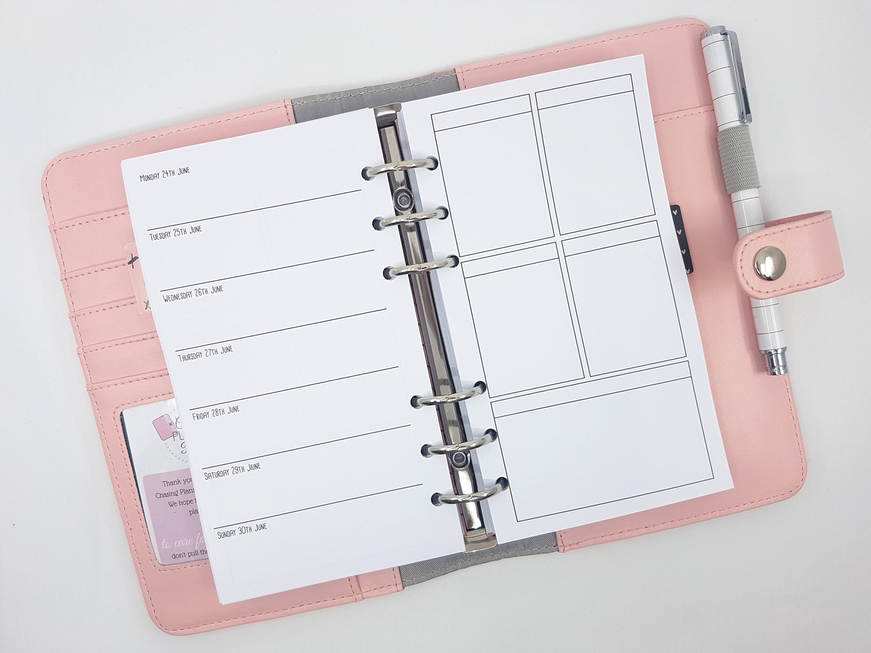 Printed Personal Size Planner Inserts WO1P On Left With EC Etsy Printed personal size planner inserts wo1p on left with ec etsy