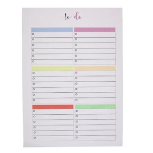 To Do A5 Notepad 40 Sheets | To Do Notepad 100gsm paper | Colourful Notepad