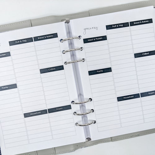 A5 Grocery List Planner Inserts Groceries Planner Inserts Etsy