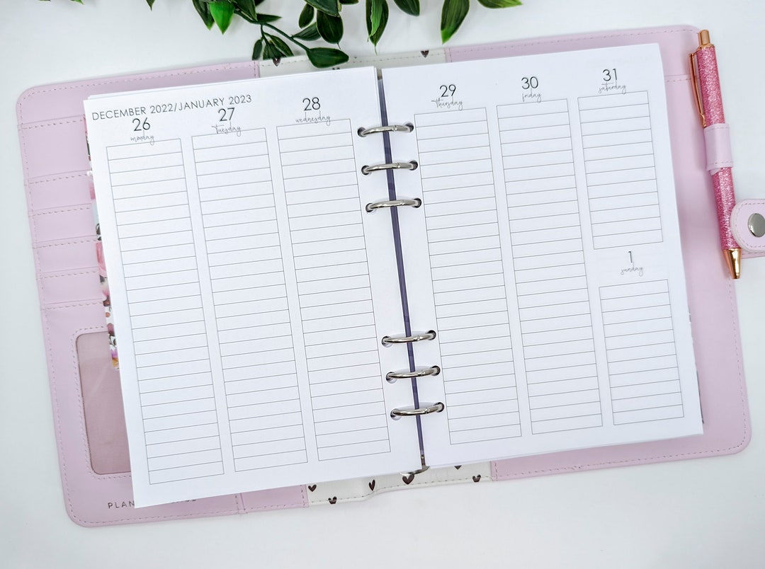 Weekly Planner Inserts for A5 Planner | 2026 Single Column Weekly ...