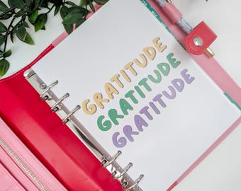 Tablero Gratitude Gratitude A5 para agendas de anillas, compatible con agendas Filofax o Kikki K