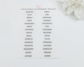 Assorted labels for A5, B6 dividers