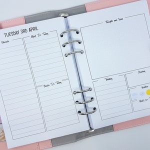 A5 Day on Two Page DO2P printed planner inserts | daily planner | day to a page planner inserts | A5 planner refill Filofax Kikki.K