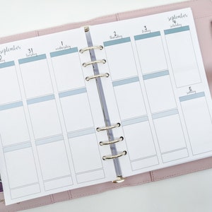 A5 weekly planner inserts printed A5 inserts colourful three sections per day for A5 Ring planners like Planner Peace, Filofax, Kikki.K image 3