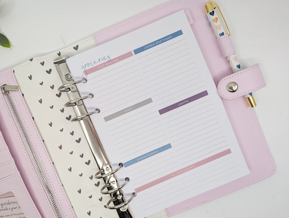 A5 Grocery List Planner Inserts | Double-Sided Shopping List