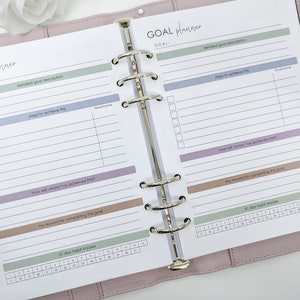 A5 Goal Setting Planner Inserts / Insertos impresos para el planificador / A5 Planner Inserts / Goal Planner Inserts / Large Kikki Filofax Agenda Refill