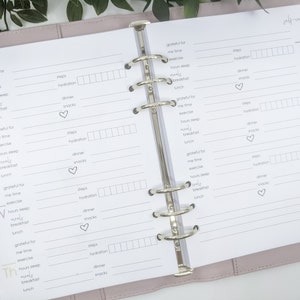 A5 Self Care impreso planner inserts / planner refill para Filofax Kikki K grande
