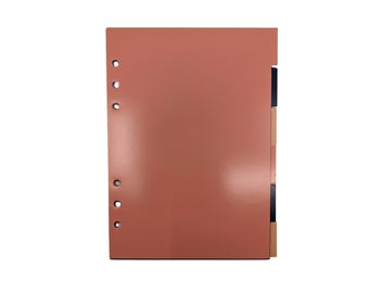 Separadores de agenda A5 de 6 pestañas, multicolor melocotón y rosa