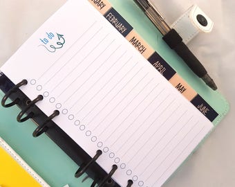 Personal size TO DO LIST planner inserts - medium Kikki K personal size filofax - planner refill - to-do list, to do list, to do inserts