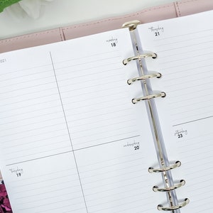 Recambio semanal para agenda A5 2026, insertos semanales para agenda de anillas A5 (semana en formato de cuatro cuartos para Filofax A5, Kikki K, insertos para agenda de anillas)