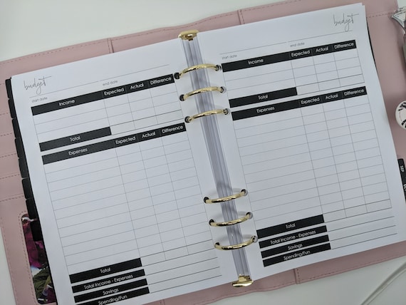 A5 Monthly Goals Planner Inserts | printed planner inserts | A5 planner  inserts | goal planner inserts | large kikki filofax agenda refill