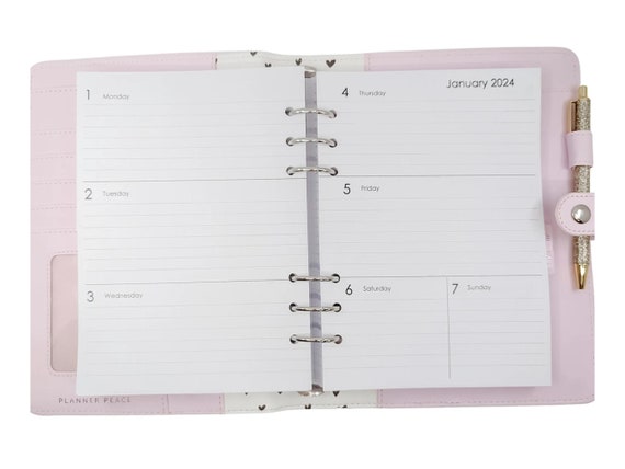 2024 WEEKLY Planner Insert Dated WO2P with Grid