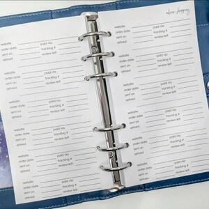 IMPRESO Tamaño personal COMPRAS EN LÍNEA insertos de planificador, recambio Filofax para planificadores de tamaño personal