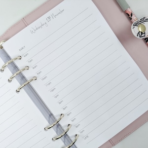 A5 Daily Planner Refill for A5 6 ring planners Kikki K Filofax Planner Peace Daily Planner Insert DAILY SIMPLE STYLE  -timed or untimed