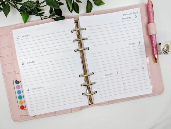 B6 Horizontal Planner Refill for B6 Size Planner- Fits B6 Kikki K