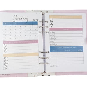 A5 Monthly Planner Inserts - with lists and trackers - colour | Printed planner inserts for Filofax Kikki K refill A5 month on two pages