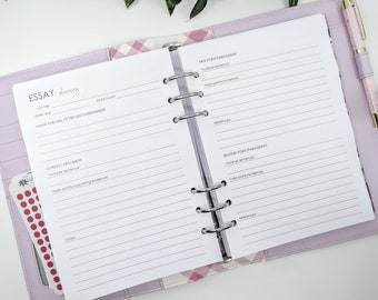 A5 Essay Planning Planner Inserts | Study Organizer