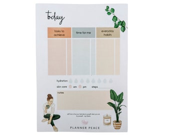 Today Self-Care A5 Notepad 40 Sheets | To Do Notepad 100gsm paper | Colourful Notepad