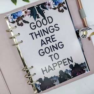 Good Things Are Going to Happen Planner Dashboard, B6 oder Personal Size Ringplaner, passend für Filofax oder Kikki K Planer