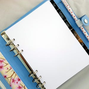 A5 sized 100gsm punched plain paper x 50 sheets note paper punched notepaper for large Kikki K or Filofax image 2