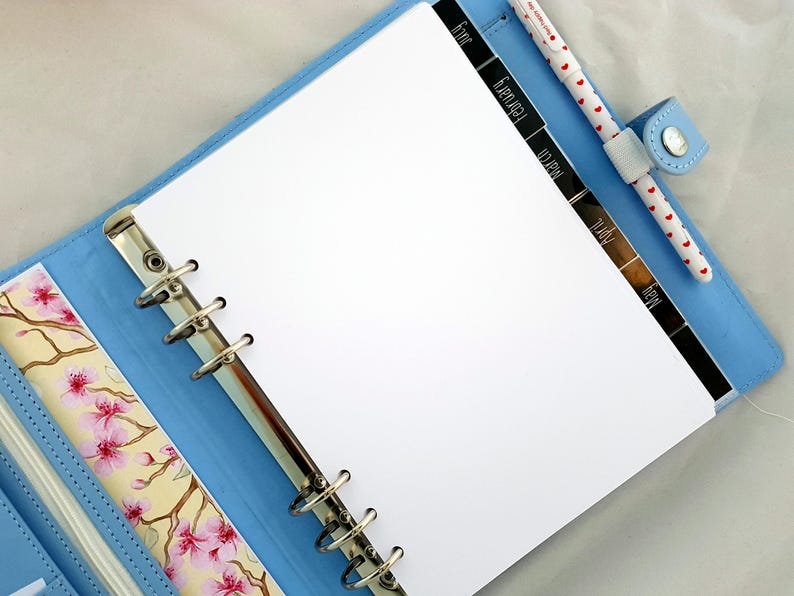 A5 sized 100gsm punched plain paper x 50 sheets note paper punched notepaper for large Kikki K or Filofax image 2