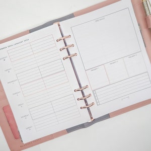 Recambio de agenda para TDAH: insertos de agenda para carpetas de anillas A5 como Planner Peace, Kikki.K o Filofax. Recambio de agenda 2026 impreso para ti.