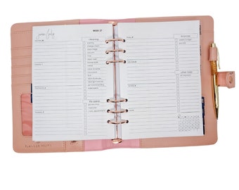 Insertos para agenda de anillas A5: listas de verificación precargadas para la limpieza de la agenda semanal, recambio para agenda semanal 2024 2025