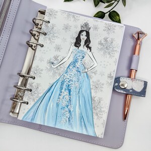 Dashboard Ice Queen Planner, B6 o dashboard di dimensioni personali per agende ad anelli, compatibile con agenda Filofax o Kikki.K